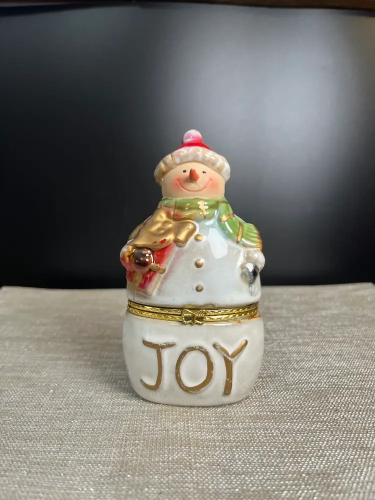 Vintage Snowman Trinket Box