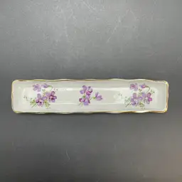 Hammersley Victorian Violets Mint Tray Trinket Dish Bone China VTG Spode Group