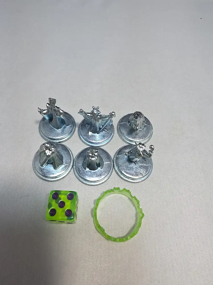 Monopoly Disney Villains Replacement 6 Metal Tokens Flame Ring Dice Pieces (Y)