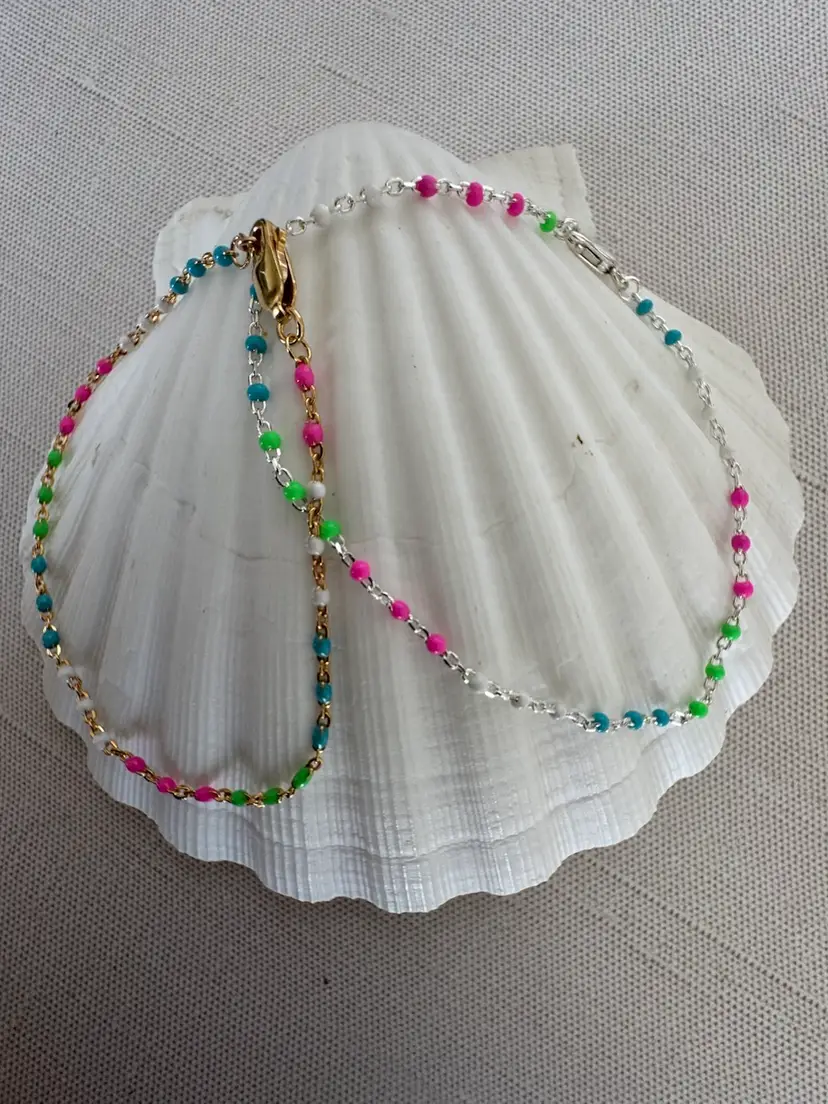 Lily Inspired Silver Or Gold Beaded Bracelet#182