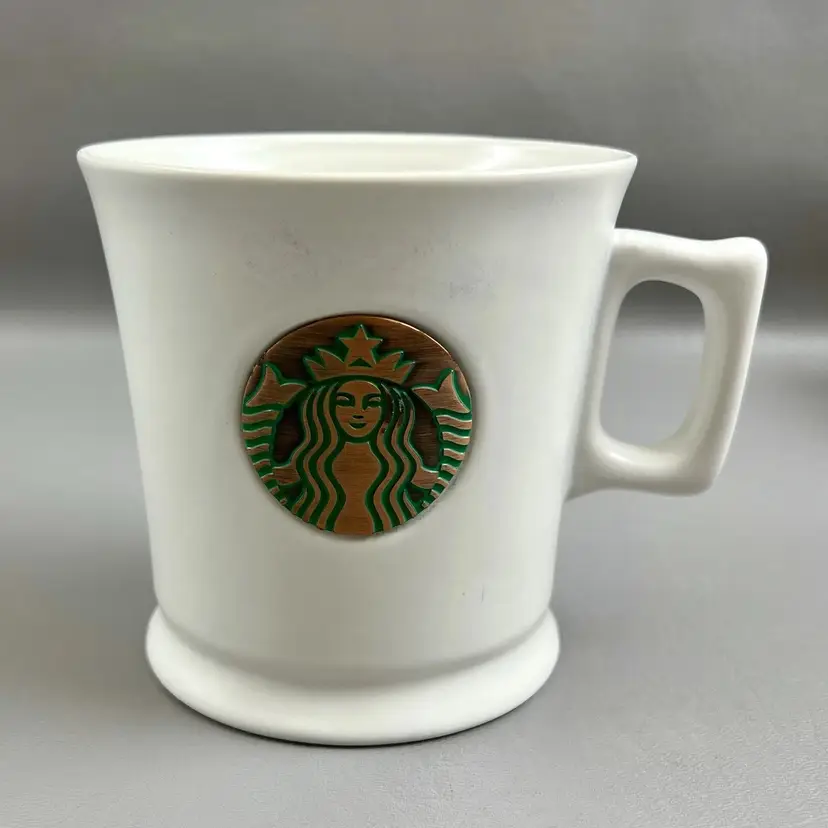 Starbucks 2014 Anniversary Siren Collection Coffee 14oz Cup Mug Copper Medallion