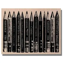 Pencils Rubber Stamp - Mixed Media, Collage, Art Stamp