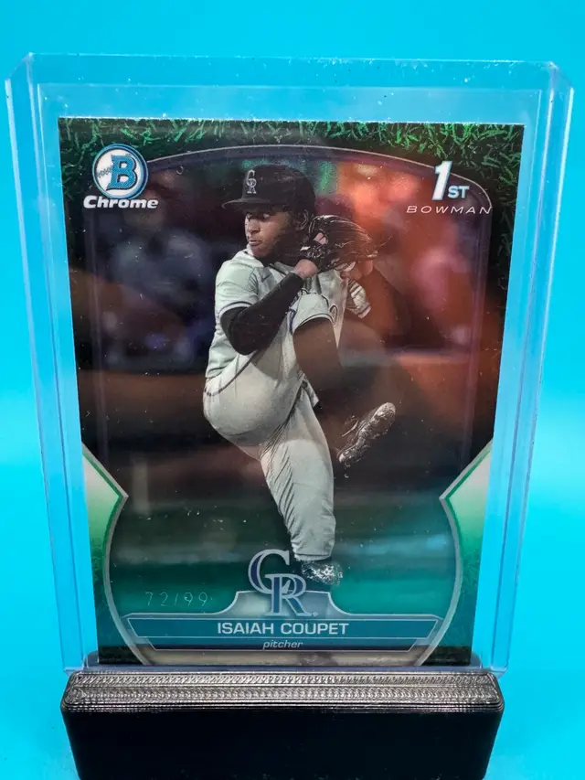 Isaiah Coupet 1st Bowman Chrome Green Grass Refractor /99 Colorado Rockies