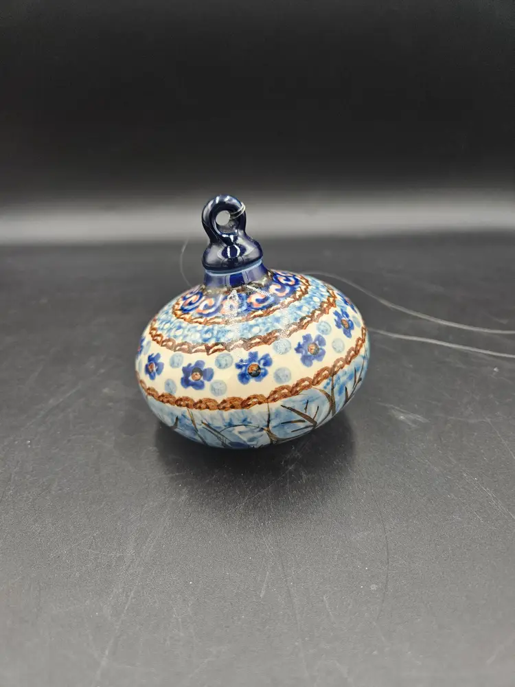 Polish Pottery Ornament Blue Floral