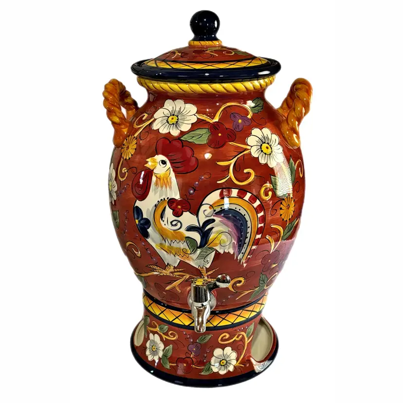 Tabletop Gallery Florence Beverage Dispenser Gallo Di Firenze Rooster Farmhouse Vintage