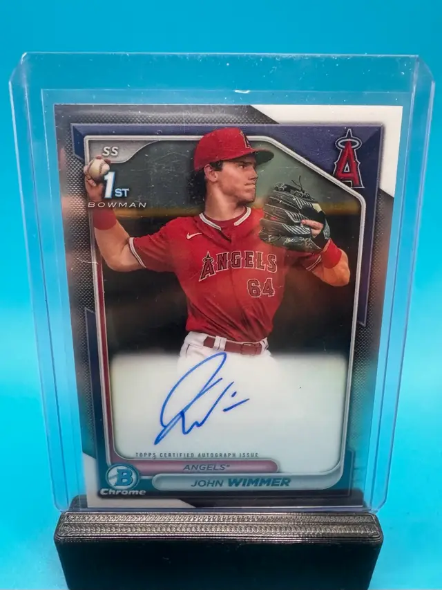 John Wimmer 1st Bowman Chrome Auto Los Angeles Angels