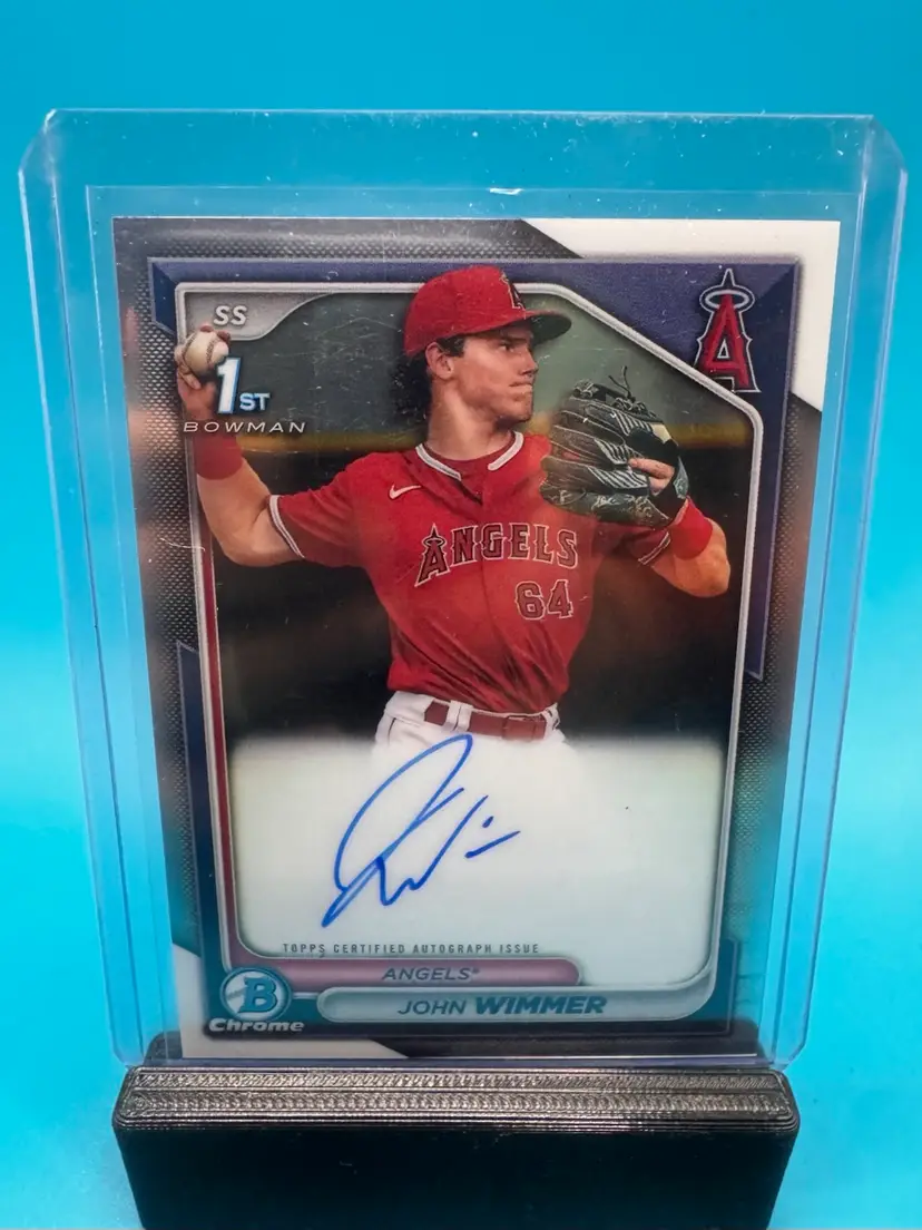 John Wimmer 1st Bowman Chrome Auto Los Angeles Angels