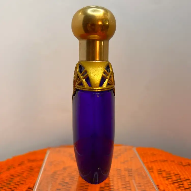 Vintage Avon MESMERIZE  For Her Cologne Spray,  Cobalt Blue With Gold Trim 1.7 oz