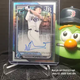 2024 Bowman Chrome Auto Refractor - Nathan Flewelling Tampa Bay Rays 375/499