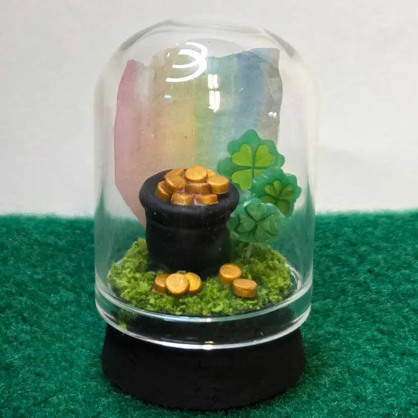 Lucky Pot of Gold Mini Miniature Cloche