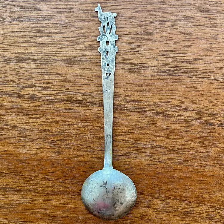 Vintage Coin Silver 900 Llama Spoon Hand Tooled
