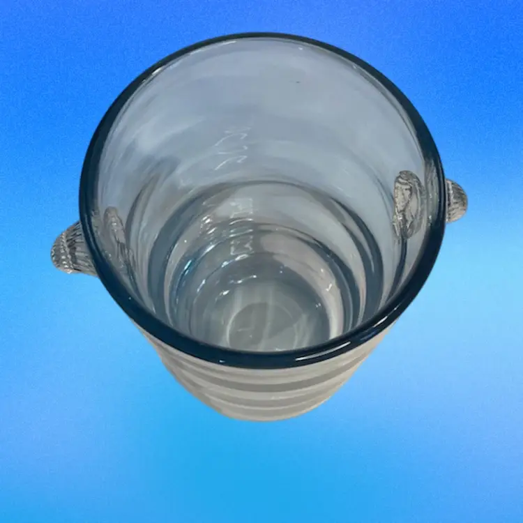 Kastrup Holmegaard Blue Glass Ice Bucket 6” Scandinavian Denmark Not Signed