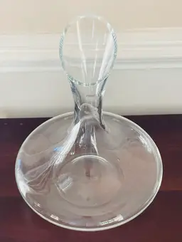 Pristine KROSNO Poland Crate and Barrel Wine Decanter Aerator Modern Swoon