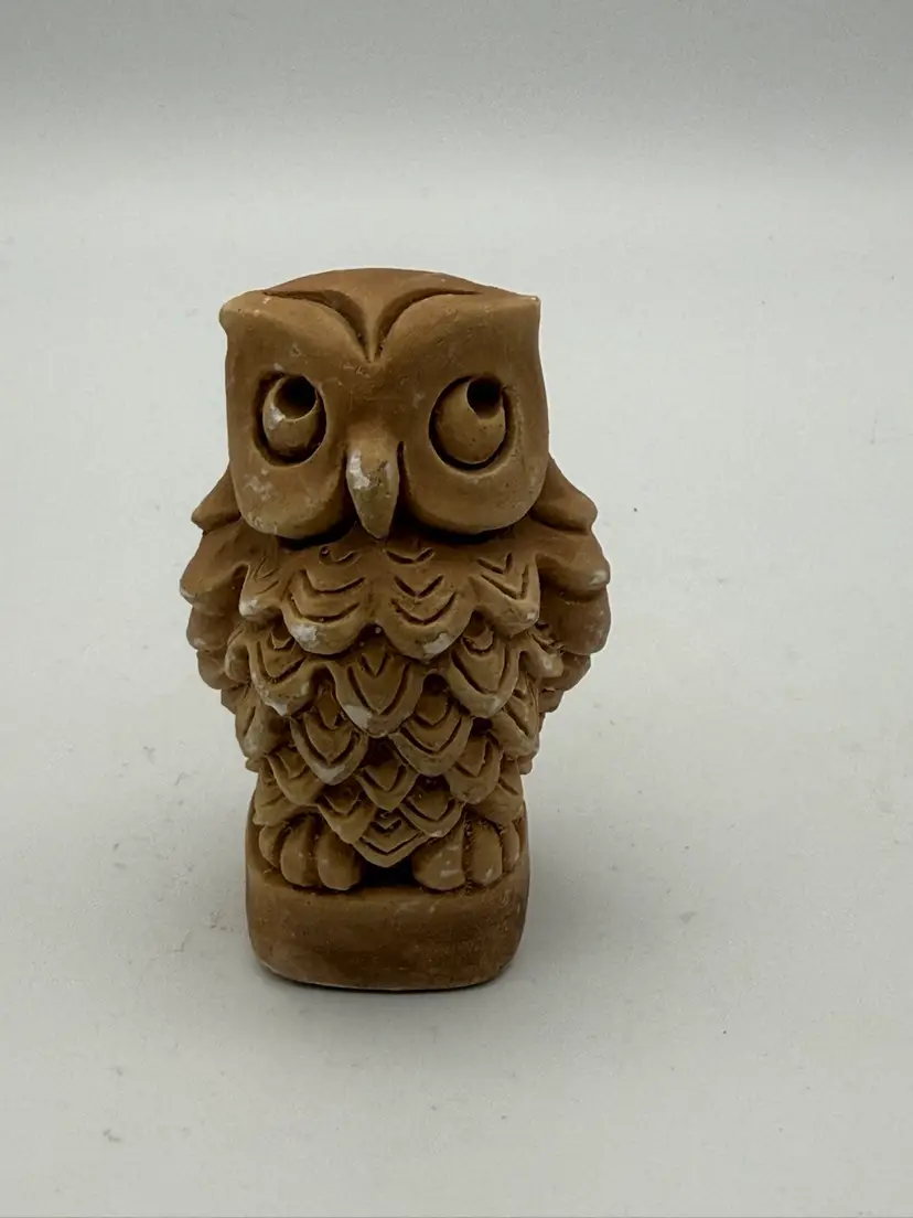 Vintage Chalkware Owl 3.5 “ Tall