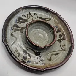 Studio Art Pottery chip dip bowl tray veggies fruits