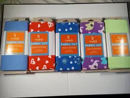 LOT OF 5 Shason Textile 72"x45" (2 Yards) Craft Quilting Poly Cotton Fabric Cut