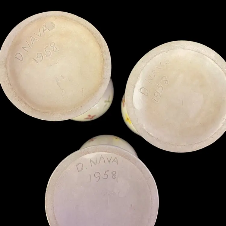 Vintage 1958 Handmade Pottery Goblets