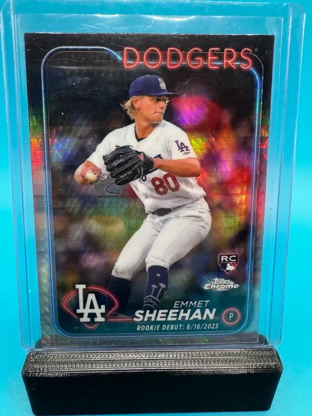 Emmet Sheehan Topps Chrome Update Rookie Debut Prism Refractor RC Los Angeles Dodgers