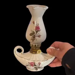 #08 Marked Porcelain Japanese Ceramic Aladdin Oil Lamp READ 7.5”🪔