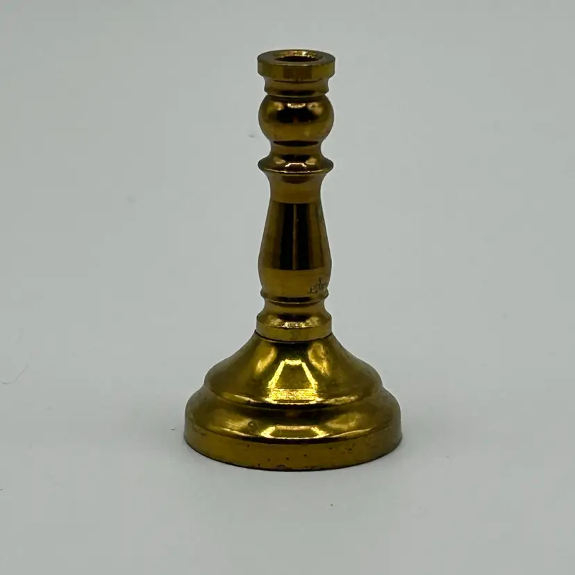 Vintage Brass Doll House Miniature Candle Holder 1.75”