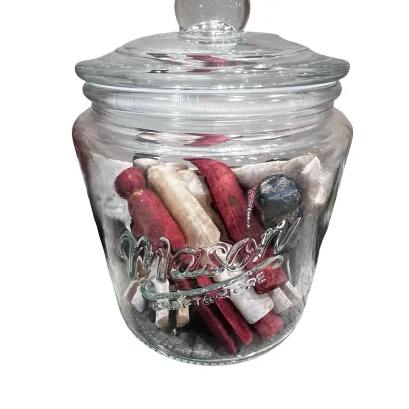 19 UpCycled Handmade By Mason Jar With Vintage Red White And Blue Patriotic Americana Clothes Pins