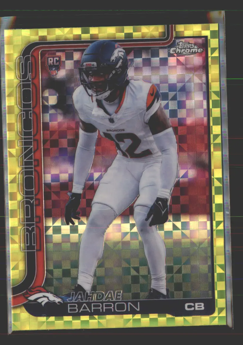 Jahdae Barron 2025 Topps Chrome Lime Green X-Fractor #359 - (142) - Denver Broncos