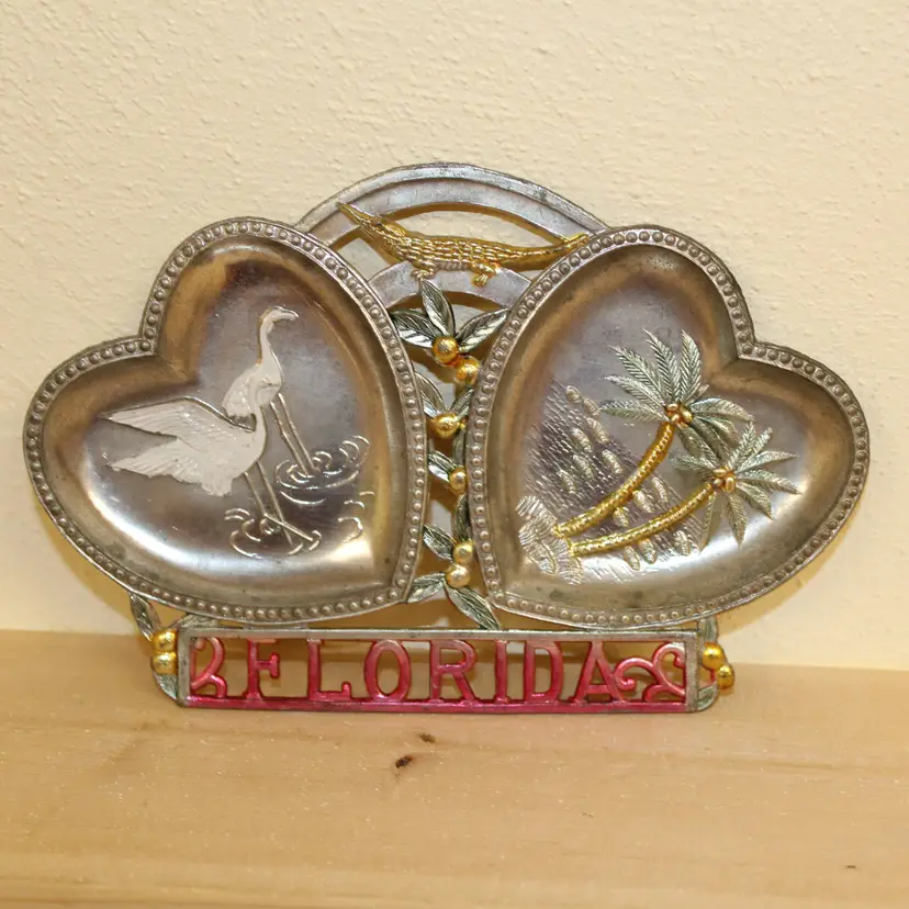 Vintage Made in Japan Collectible Metal Florida Ashtray
