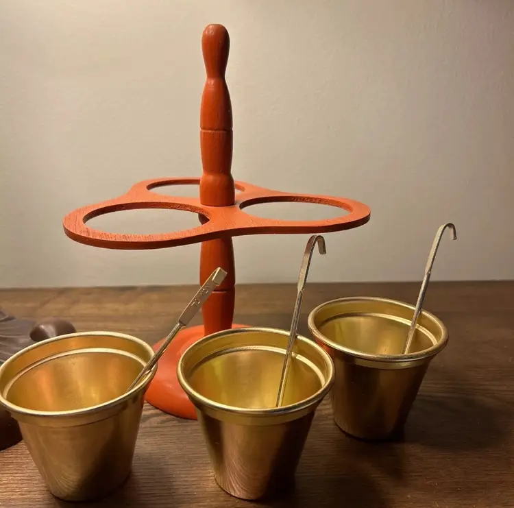 Groovy Vintage 70s  Orange 3 Tier Server Halloween 