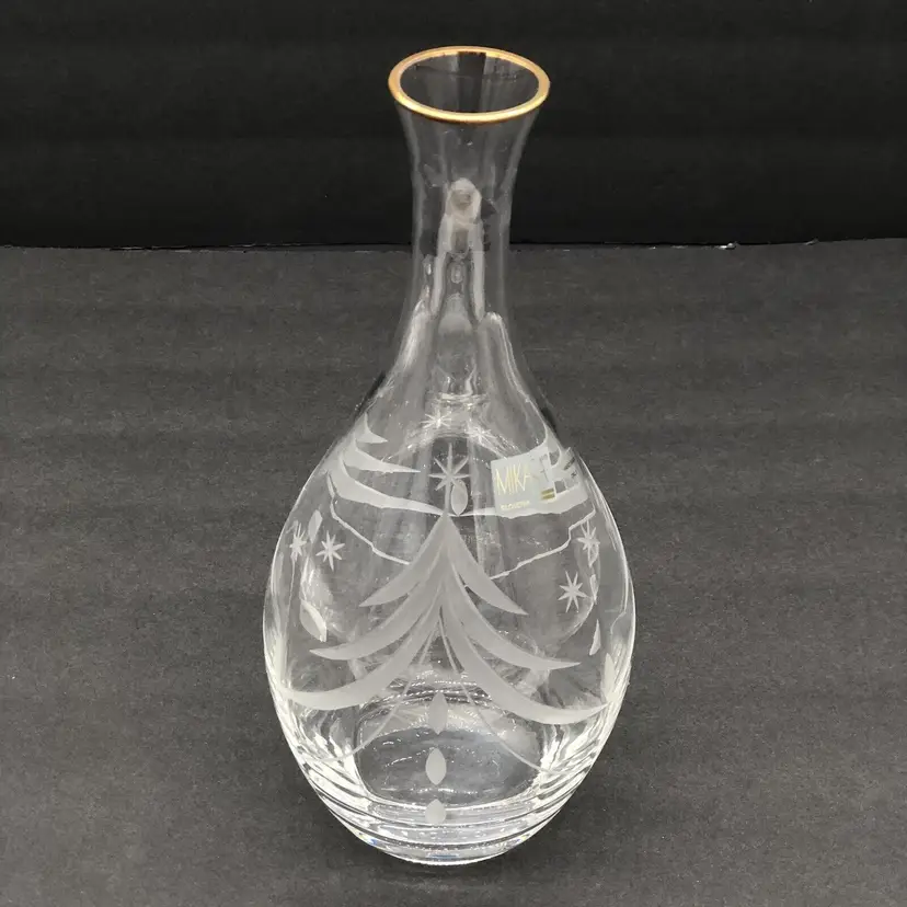 Decanter Stunning Mikasa Holiday Design Etched Glass  - 10” H Super Sale