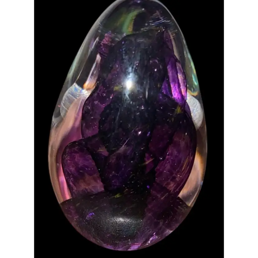 #06- Vintage Glass Eye Studio Paperweight - Multi-colored