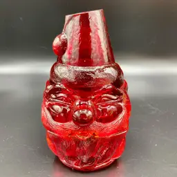 Fenton Ruby Glass Santa Fairy Lamp