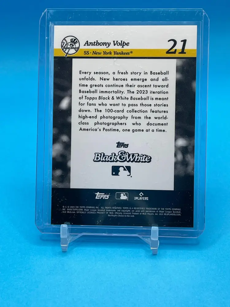 2023 Topps B&W Black and White Anthony Volpe RC Rookie NY New York Yankees