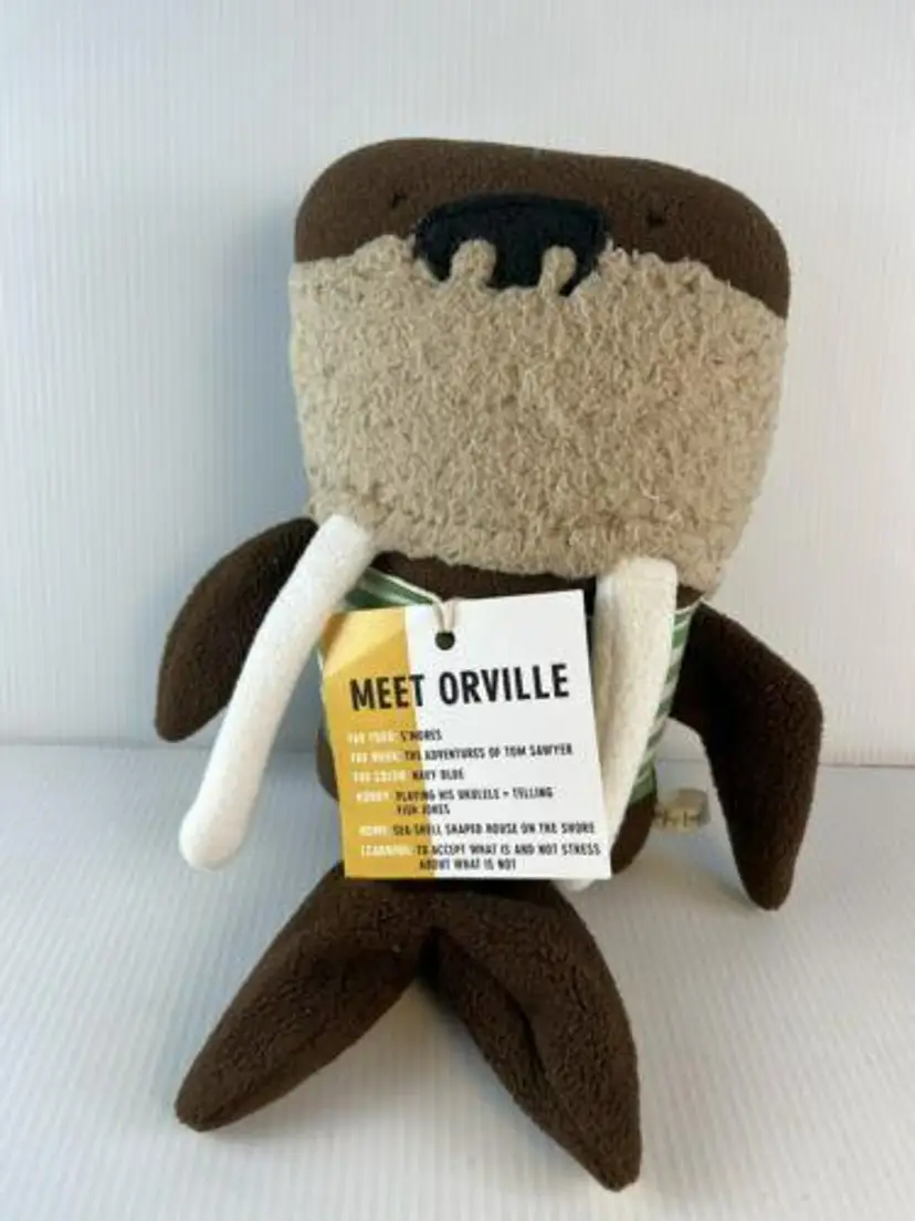 Handmade Plush Orville the Walrus Brand New 13" Dunlap Love