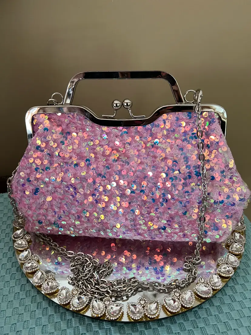 Pink Sequin Cocktail Bag