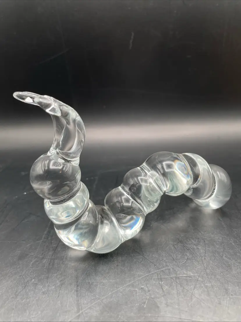 Art Glass Caterpillar Stands Two Ways Not Signed