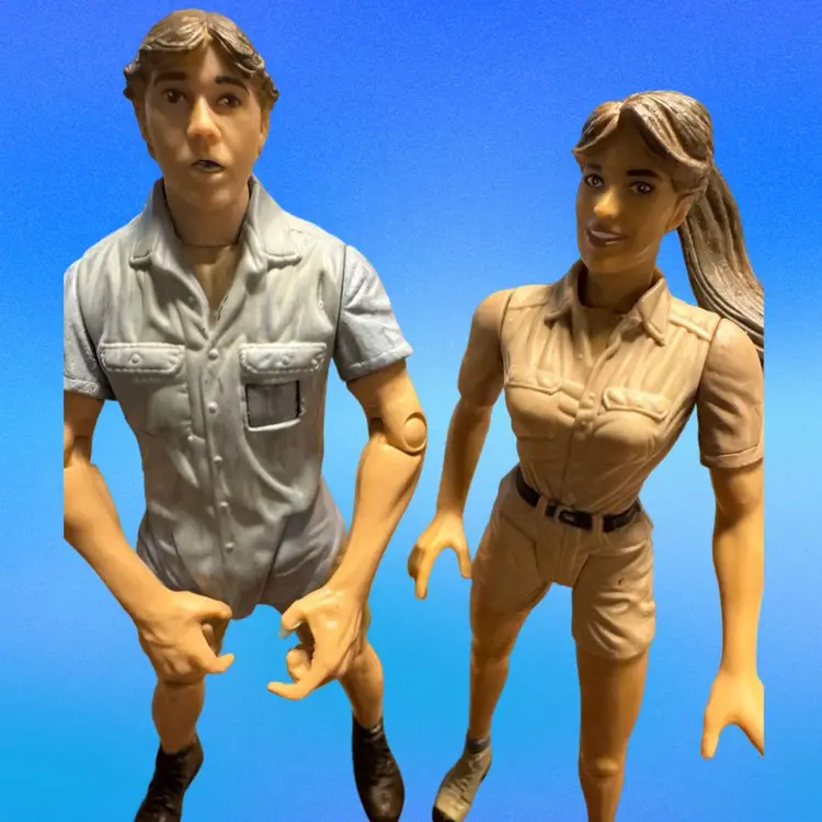 Crocodile Hunter Steve & Terry Irwin 6" Figures With Alligator And Scuba Gear 