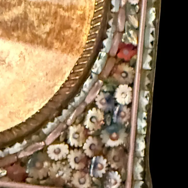 Micro Mosaic Floral Picture Frame 2.5” and 1.75” Photo