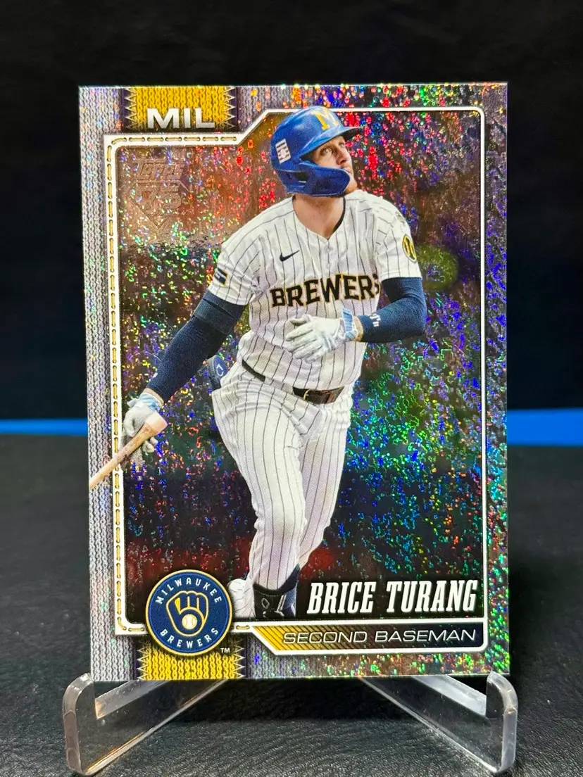 Brice Turang 2026 Topps #105 Sandglitter Parallel Milwaukee Brewers