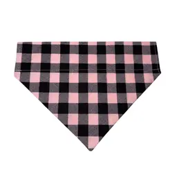Dog Bandana Size Medium Pink Buffalo Plaid Print Dog Handmade Size 9 and 1/2” Wide