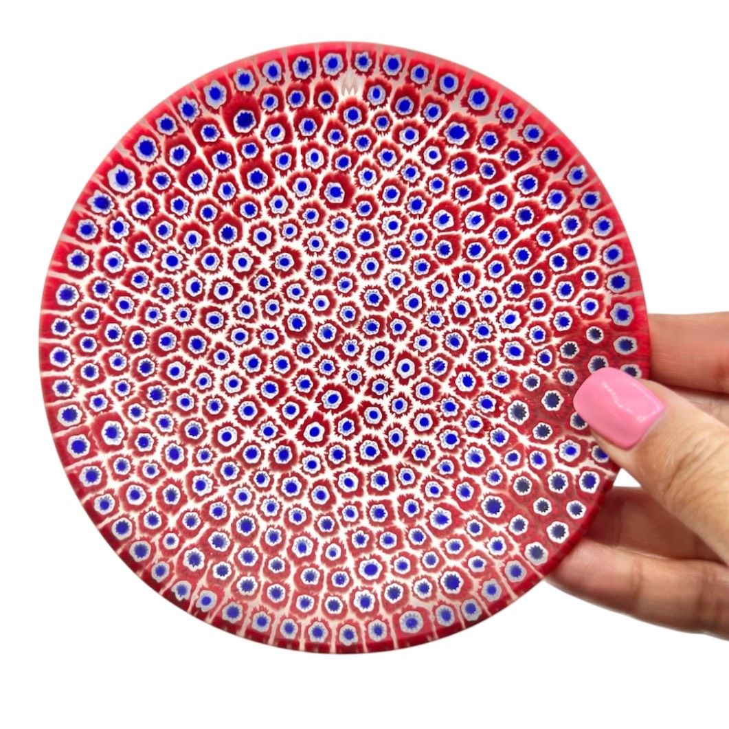 Rare Ercole Moretti Murano Matte Glass Millefiori Glass Dish