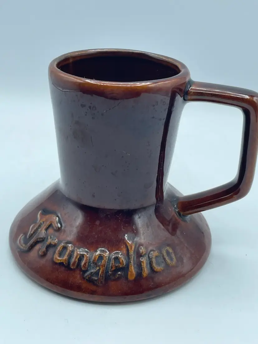 Frangelico Mug Liqueur Glazed Ceramic Collectors Stein w Handle Footed Coffee