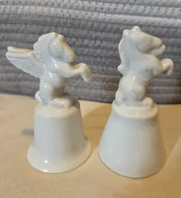 Charming Pegasus and Unicorn Ceramic Bells
