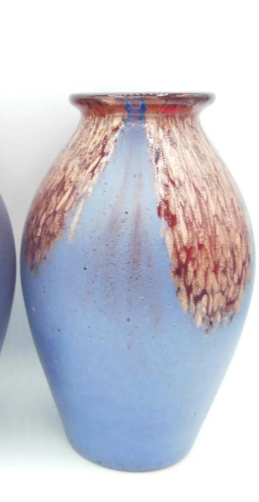 Vintage Discontinued, Dale Tiffany Hand Blown 'Heathrow' Copper Favrile Red Amberina Art Glass Vases-2 AVAIL!