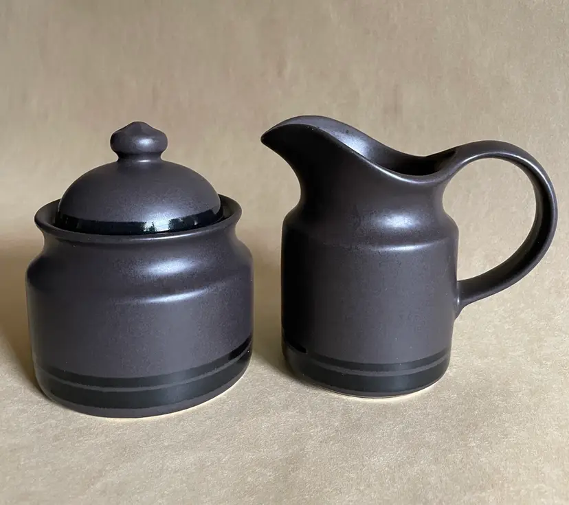 PFALTZGRAFF MIDNIGHT SUN Stoneware Creamer & Sugar Bowl with Lid