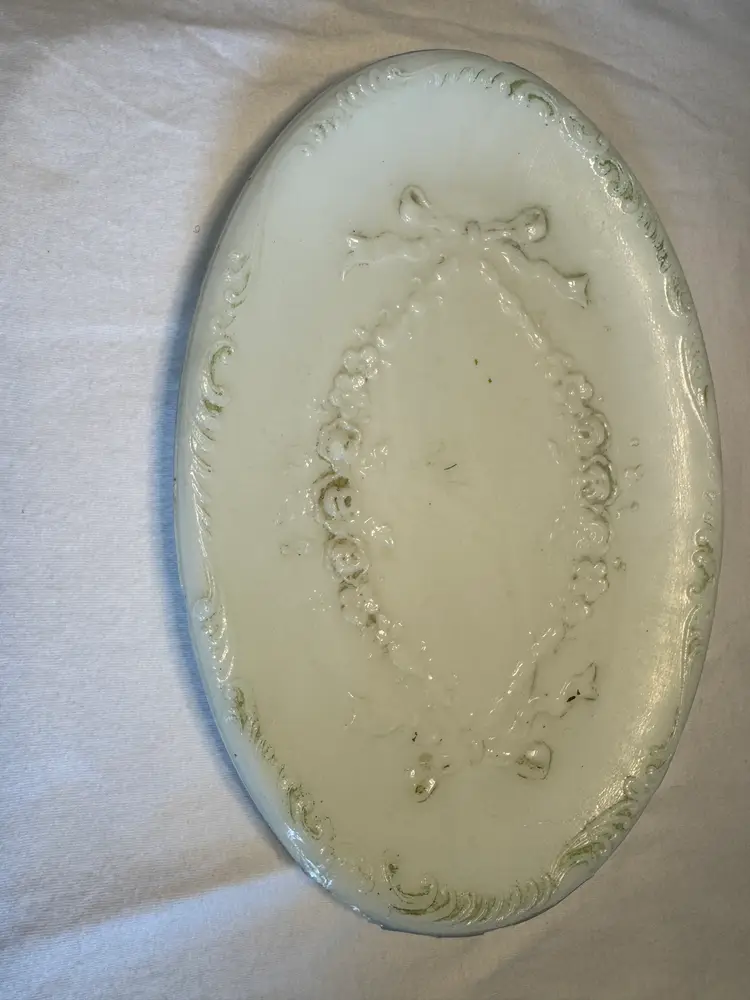 Victorian Milk glass vanity tray