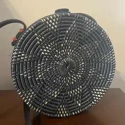 Lined Rattan Crossbody Bag From Kenya