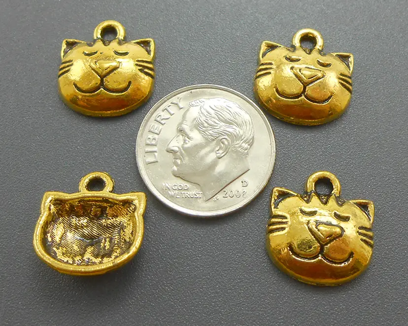 10pcs Cat Face Charms #CC134