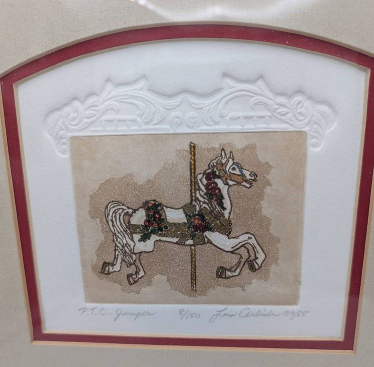Vintage Lois Carlisle PTC Jumper  1985 Artwork Framed Matted