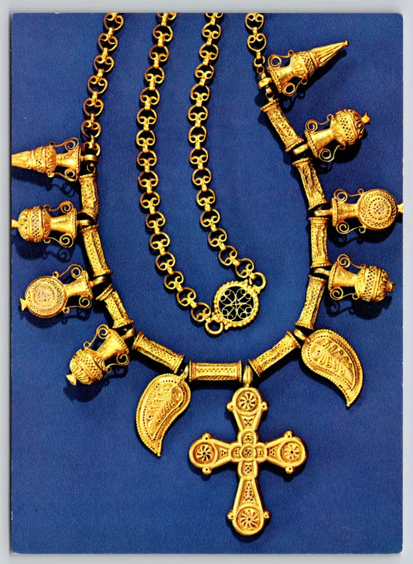 Postcard Gold Byzantine Necklace with Cross Pendants Metropolitan Museum of Art