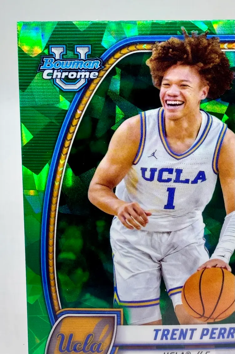 Trent Perry 2024-25 Bowman U Chrome Sapphire #67 Basketball 1st Bowman Green /65